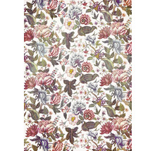 Papier peint à motif floral avec fleurs et feuilles