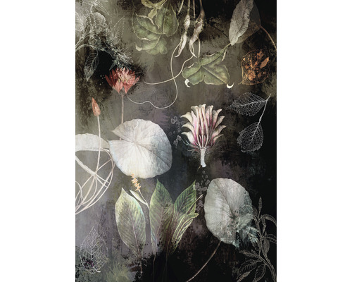 Papier peint panoramique intissé INX4-044 Ink Night Flowers 4 pcs. 200 x 280 cm