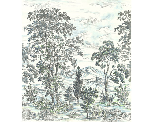 Papier peint panoramique intissé INX5-042 Ink Highland Trees 5 pcs. 250 x 280 cm