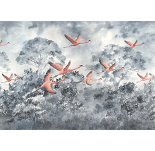 Papier peint panoramique intissé INX8-053 Ink Flamingos in the Sky 8 pcs. 400 x 280 cm