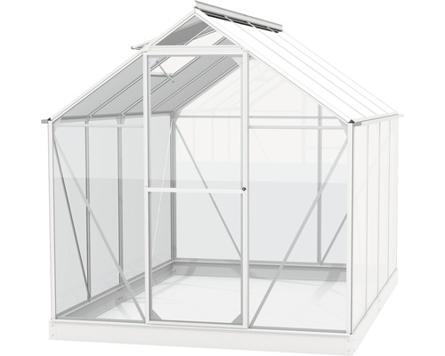 Serre avec cadre en aluminium et parois transparentes