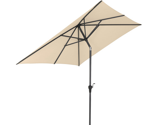 Parasol à mât centré Siena Garden Avio 250 x 200 x 238 cm polyester aluminium anthracite écru manivelle articulé rectangulaire