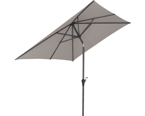 Parasol à mât centré Siena Garden Avio 250 x 200 x 238 cm polyester aluminium anthracite taupe manivelle articulé rectangulaire