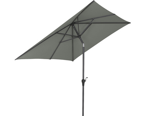 Parasol à mât centré Siena Garden Avio 250 x 200 x 238 cm polyester aluminium anthracite olive manivelle articulé rectangulaire