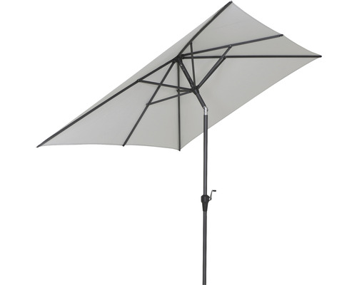 Parasol à mât centré Siena Garden Avio 250 x 200 x 238 cm polyester aluminium anthracite stone manivelle articulé rectangulaire