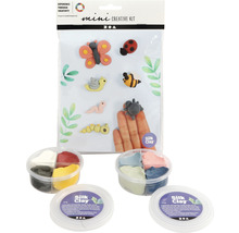 Mini kit créatif avec illustration d''insectes modelés et récipients de cire à modeler