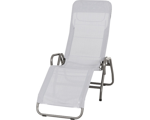 Chaise longue de jardin chaise longue relax Siena Garden Bito tissu textile gris clair
