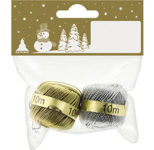 Ensemble de fil décoratif or et argent, 10 mètres chacun