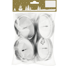 Lot de quatre bougies chauffe-plat en plastique emballées