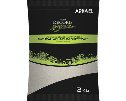 Sable d'aquarium AQUAEL Aqua Decoris sable quartzeux 0,1-0,3 mm 2 kg Emballage Aqua Decoris substrat naturel pour aquarium, 2 kilogrammes