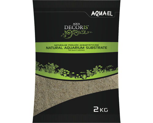 Sable d'aquarium AQUAEL Aqua Decoris sable quartzeux 0,4-1,2 mm 2 kg Emballage de substrat de fond d''aquarium naturel Aquael Aqua Decoris, 2 kg