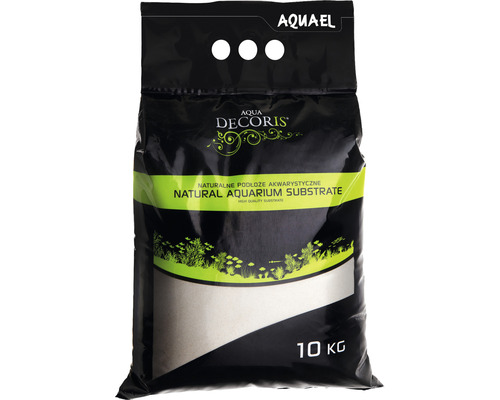 Sable d'aquarium AQUAEL Aqua Decoris sable quartzeux 0,1-0,3 mm 10 kg Sac de gravier d''aquarium, 10 kilogrammes, substrat d''aquarium naturel