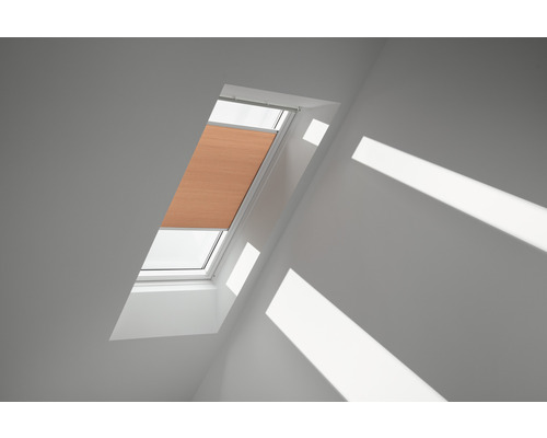 Store plissé alvéolaire Velux apricot uni à commande manuelle FHC P04 1049SWL