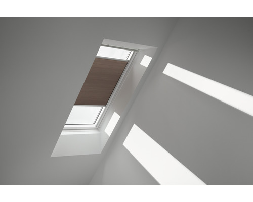 Store plissé alvéolaire Velux blanc uni à commande manuelle FHC PK10 1165S