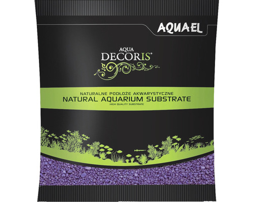 Gravier pour aquariums AQUAEL Aqua Decoris 2-3 mm 1 kg violet Emballage de substrat naturel pour aquarium Aquael Aqua Decoris