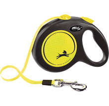 Laisse pour chiens flexi New Classic Neon sangle Taille L 5 m noire
