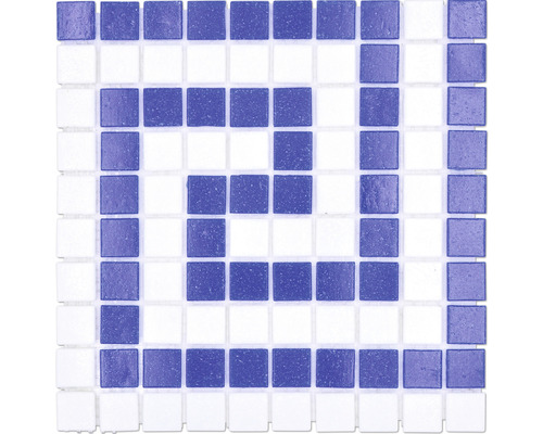 Mosaïque en verre GM BO 16P pour la construction de piscines, bleu 21,7x21,7 cm