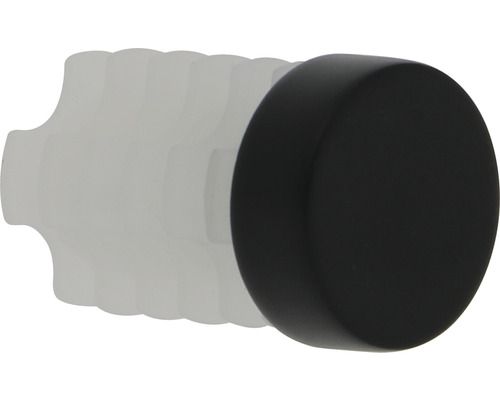 Embout Fermium pour Premium Black Line noir Ø 20 mm 2 pces Bouton de meuble décoratif, diamètre 30 millimètres