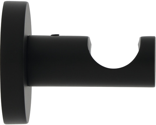 Support mural 1 voie pour Premium Black Line noir Ø 20 mm 4,2 cm de longueur 1 pce Support de tringle à rideaux pour montage mural