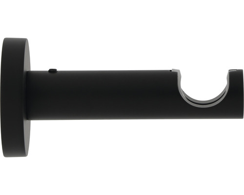 Support mural 1 voie pour Premium Black Line noir Ø 20 mm 8 cm de longueur 1 pce Support de tringle à rideaux en métal