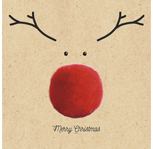 Illustration eines Rentiers mit der Aufschrift Frohe Weihnachten