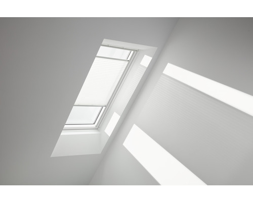 Store plissé Velux à commande manuelle blanc uni FHL P08 1016SWL