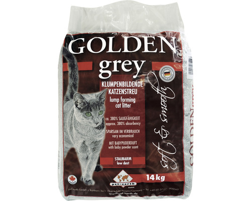 Litière pour chat Golden Grey senteur talc 14 kg