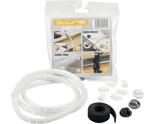 Ensemble de gestion de câble D-Line D-Line blanc porte-câble-0