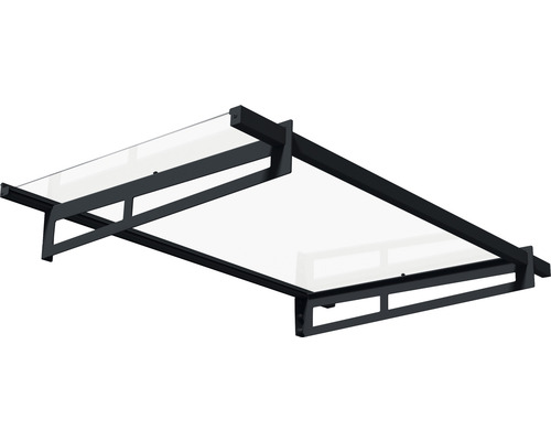 Auvent avec insert en verre et cadre