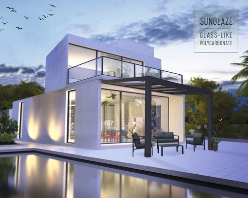 Maison moderne avec terrasse, pergola et mobilier de jardin