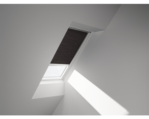 Store plissé Velux à énergie solaire gris graphite uni FSC C02 1047SWL