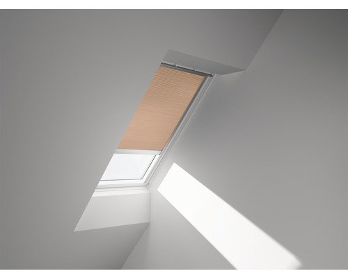 Store plissé Velux à énergie solaire abricot uni FSC MK08 1049SWL