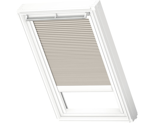 Store plissé Velux à énergie solaire gris crème uni FSC M10 1171S