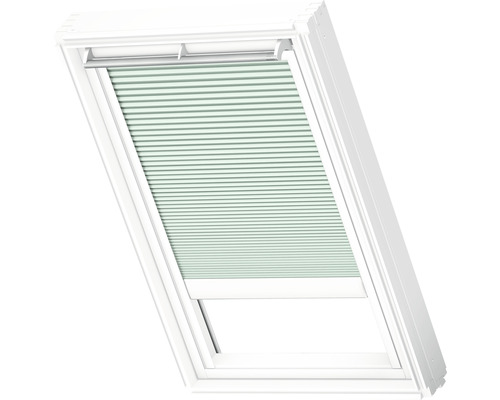 Store plissé alvéolaire Velux à commande électrique vert pâle uni FMC P06 1168S