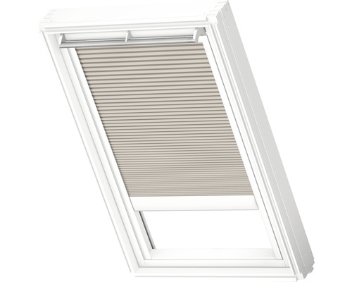 Store plissé alvéolaire Velux à commande électrique gris crème uni FMC CK04 1171SWL