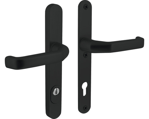 Schutzgarnitur Schmalschild Intersteel Drücker/Drücker PZ 92 mm schwarz matt Schwarze Türgriffe für Innentüren