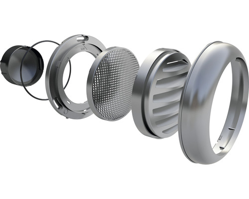 Explosionszeichnung eines runden Tellerventils mit diversen Filtern