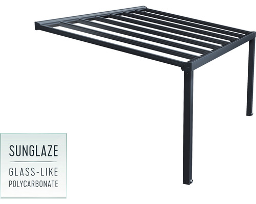 Toit de terrasse en métal avec plaques en polycarbonate