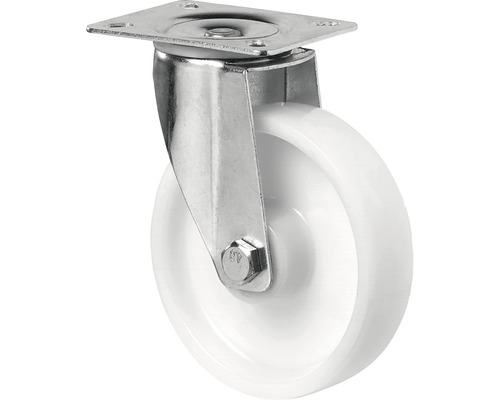 Roulette pivotante BS Rollen L400.B10.080 plastique Ø 80 mm jusqu'à 125 kg avec plaque 105x80 mm