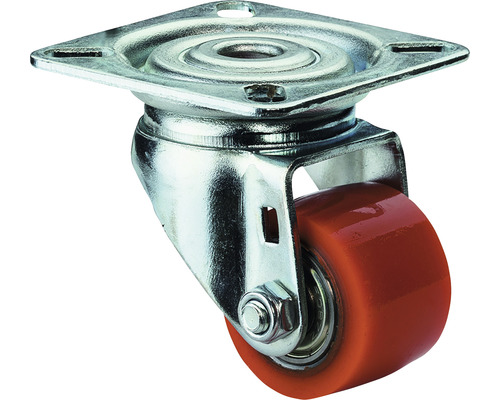 Roulette pivotante BS Rollen A600.C10.035 plastique Ø 35 mm jusqu'à 100 kg avec plaque 60x60 mm