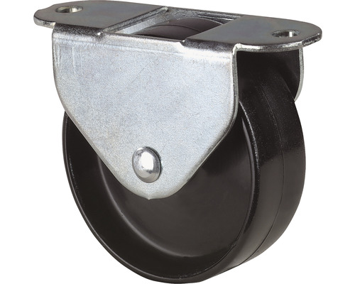 Roulette fixe BS Rollen E50.030 plastique Ø 30 mm jusqu'à 40 kg avec plaque 45x20 mm Roue pivotante avec boîtier en acier et roue en plastique