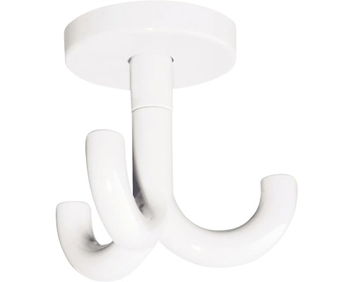 Crochet de plafond triple Hewi F99 477.90.050 plastique blanc pivotant Ø 50 mm Crochet de plafond à trois bras pour vêtements ou serviettes