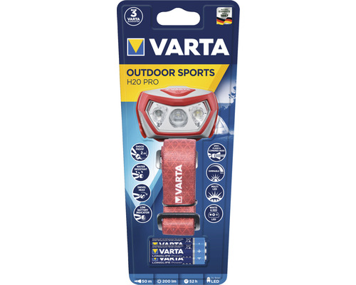 Lampe frontale Varta Outdoor Sports H20 Pro avec piles dans l''emballage