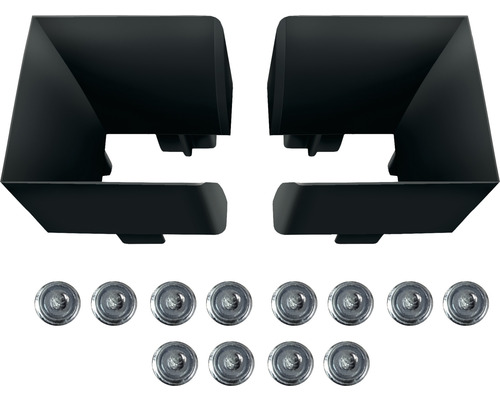 Einlauftrichter schwarz für Rollladenführungsschiene (Pack=2 Stück) inkl. Schraubnippel