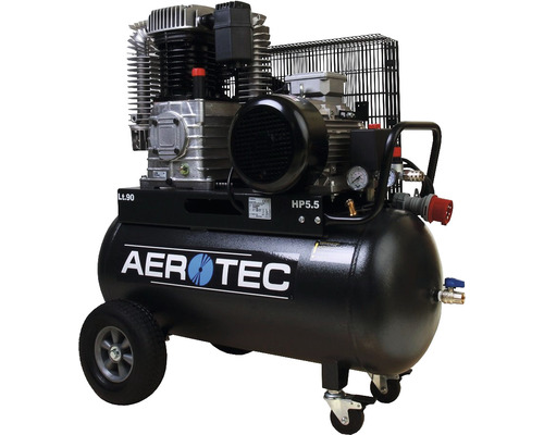 Compresseur Aerotec 820-90 PRO 90L 10 bar lubrifié à l'huile 400V