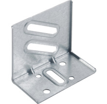 Winkelverbinder aus Metall mit Löchern und Langlöchern