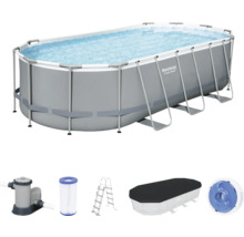 Bestway Frame Pool Set mit Filterpumpe, Leiter und Abdeckung
