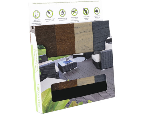 Boîte échantillon Konsta pour lames de terrasse en bois composite profilé plein