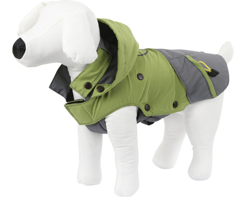 Manteau pour chien Outdoor Vancouver taille XL 50 cm vert-gris Manteau pour chien avec capuche