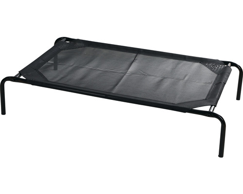 Coussin pour chien Vacation noir 130 x 80 x 20 cm Lit surélevé noir pour animaux de compagnie avec tissu en maille
